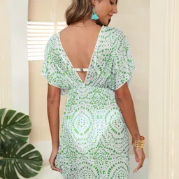 StyleCast x Revolte Print Flared Sleeve Chiffon Maxi Dress image 5