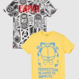 Fame Forever by Lifestyle Boys Pack of 2 Marvel & Garfield Printed Cotton T-shirts-picture-54