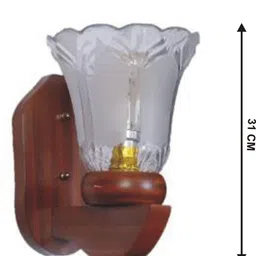 1ST TIME White & Brown Wood Wall Lamp image 3