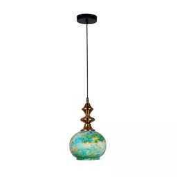 Fos Lighting Contemporary Green Marble Globe Glass Pendant Light - CapitalGAntq-MarbleGreen-HL1-picture-3