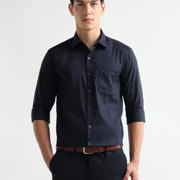 Arrow Men Slim Fit Textured Spread Collar Cotton Formal Shirt-picture-27