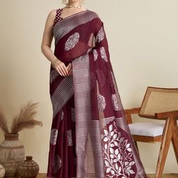 LeeliPeeri Designer Floral Printed Silk Saree And Matching Blouse-picture-48