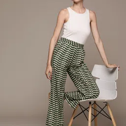 Roadster Women Printed Loose Fit High-Rise Trousers-image-36