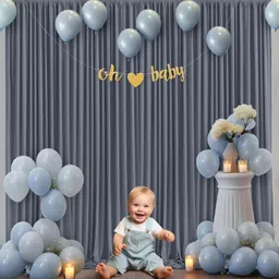 Stookin 4X 8FT Grey Backdrop 2 Panels-Wrinkle-Free Polyester Wedding Party Photography Reflector-picture-24