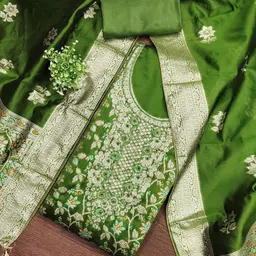 Rangtulika Ethnics Floral Embroidered Beads and Stones Unstitched Dress Material-picture-48