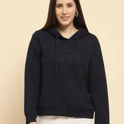 Global Republic Women Typography Embroidered Hooded Sweatshirt-image-66