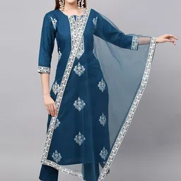 BAESD Women Embroidered Regular Kurta with Trousers & With Dupatta-picture-18
