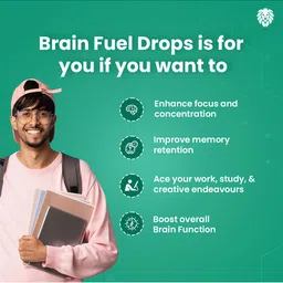 Healeo Nutrition Brain Fuel Drops With Ginkgo, Brahmi & L-Theanine - 50 ml image 4