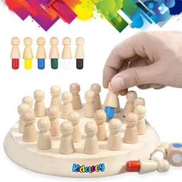 Kidology Wooden Memory Match Stick Chess Game | Color Memory Chess, Parent-Child Interaction Toy | Educational Intelligent Logic Game and Brainteaser Toys for Boys and Girls (Chess) image 2