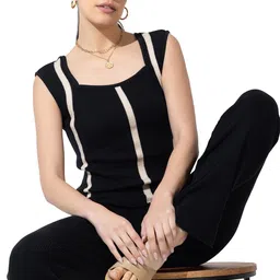 armisto 804 Black Ladies CoOrd Set/Pure Cotton/Top-Bottom Set image 5