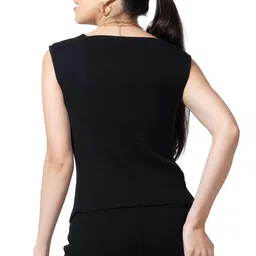 armisto 804 Black Ladies CoOrd Set/Pure Cotton/Top-Bottom Set image 4