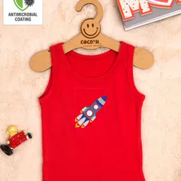 COCOON ORGANICS Sleeveless Rocket Print Vest - Red-picture-28