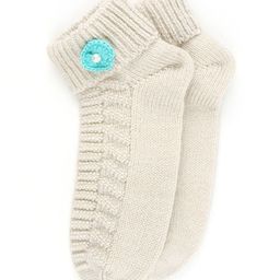 BHARATASYA Ankle Length Flower Crochet Detail Knitted Socks - Cream-picture-11