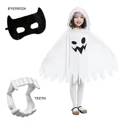 Kaku Fancy Dresses Halloween Theme Full Sleeves Costume Set - White & Black-picture-15