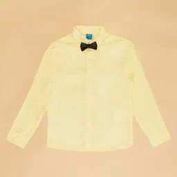 YU by Pantaloons Full Sleeves Solid Shirt With Bow - Yellow image 3