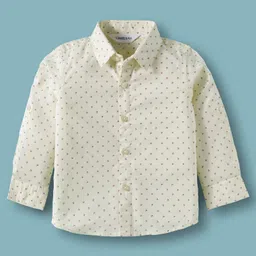 Mark & Mia Woven Full Sleeves Printed Party Shirt & Trouser Set with Bow & Suspender - Off White & Grey image 2