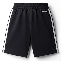 ADIDAS KIDS Cotton Knit Shorts with Logo Graphic & Tape Detailing - Black image 3