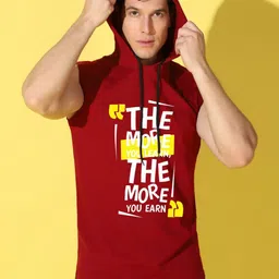 WOOSTRO Men Typography Printed Hooded Slim Fit T-shirt-picture-33
