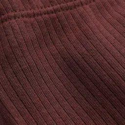 Babyhug Cotton Lycra Knit Full Length Solid Color Leggings With Stretch - Brown image 3