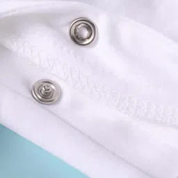 ToffyHouse 100% Cotton Woven Full Sleeves Striped Peter Pan Collared Footed Romper with Bear Embroidered - White image 4