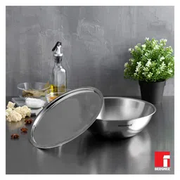 Bergner Argent TriPly Stainless Steel 20 cm Tasra with Stainless Steel Lid, 1.5 Ltr Tasla with Lid, Food Safe, Flared Rim, Durable, Dishwasher Safe, Induction Bottom & Gas Ready, 5-Year Warranty image 5