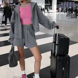 HERE&NOW Hooded Neck Sweatshirt & Shorts Co-Ords image 3