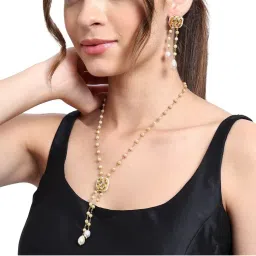 AARSEE OFFICIAL White Gold-Plated Charmed Pearl Earrings-image-4