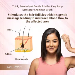 KLOY Round Hair Scalp Massager Shampoo Brush - Textured Beige image 5