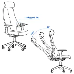 ikea matchspel Gaming chair, Bomstad light grey image 4