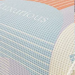 HOUSE OF QUIRK Blue & Orange Printed Single Seater Sofa Mat With Arms image 5