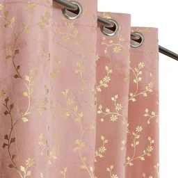 GEET CREATIONS Pink Set of 2 Floral Long Door Curtain-picture-16