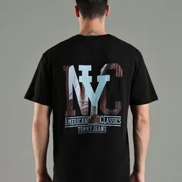 Tommy Hilfiger Europe Typography Printed Drop-Shoulder Sleeves Relaxed Fit Casual T-shirt-picture-13