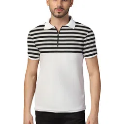 BEYOU FASHION Men Striped Polo Collar T-shirt-picture-16