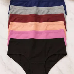 FiveFlag Women Pack Of 6 Combed Cotton Mid-Rise Hipster Briefs-picture-37