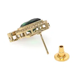 Peora Gold-Plated Crystals Teardrop Shaped Studs Earrings image 2