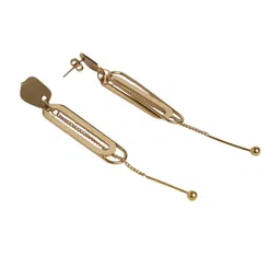 jooltara Gold-Plated Contemporary Shaped Drop Earrings image 3