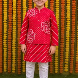 BAESD Boys Printed Regular Pure Cotton Kurta with Pyjamas-picture-11