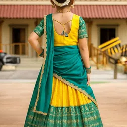 UFB Girls Thread Work Ready to Wear Lehenga & Blouse With Dupatta image 2