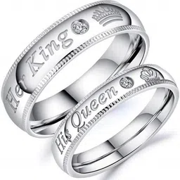 J.S ENTERPRISES Unisex Set Of 2 Stainless Steel Finger Rings-image-23