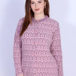 The Roadster Lifestyle Co. Women Geometric Self-Design Round Neck Button Down Cardigan-picture-24