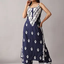 colorkosh Women Ethnic Motifs Embroidered Straight Kurta with Palazzos-picture-13