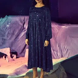 Baise Gaba Satin Fit & Flare Midi Dress-picture-20