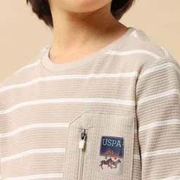 U.S. Polo Assn. Kids Boys Striped Long Sleeves Pure Cotton T-shirt image 2