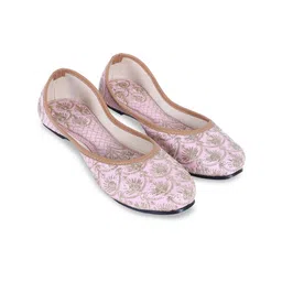 DFR Women Woven Design Embellished Ethnic Mojaris-image-10