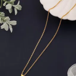 SZN Set Of 2 Gold-Plated Artificial Beaded Statement Necklace And Chains image 4