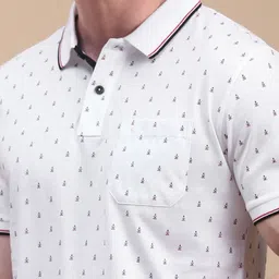 Classic Polo Men Conversational Printed Polo Collar Cotton Slim Fit T-shirt image 3