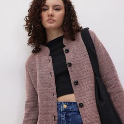 The Roadster Life Co. Heathered Effect Longline Woollen Button-Down Cardigan-picture-4