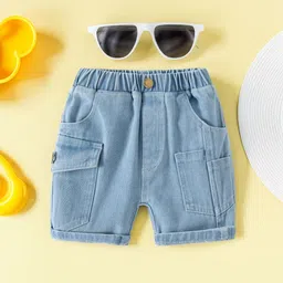 Xsole Boys Solid Below Knee Denim Shorts-picture-53