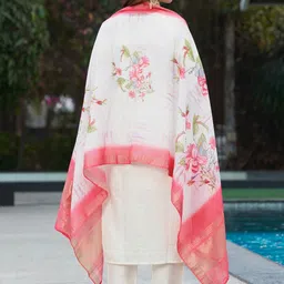 SHOPLANCE Women Floral Embroidered Regular Thread Work Kurta with Trousers & With Dupatta image 2