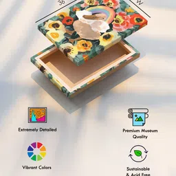 ASIAN MONK Multicoloured Single Piece Wood Floral and Botanical Wall Paintings image 4